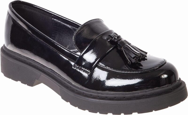 Adam's Shoes 812-22509 Γυναικεία Loafers σε Μαύρο Χρώμα