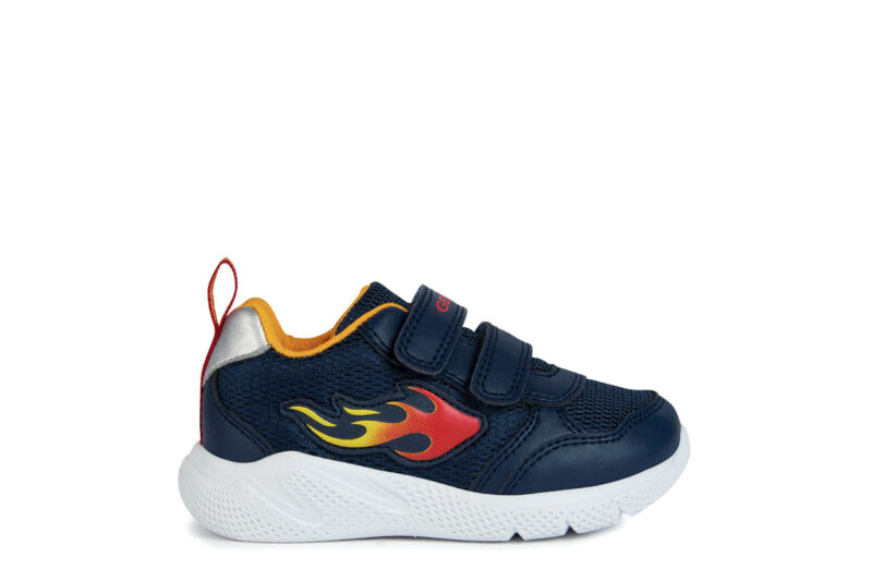 Geox Παιδικά Sneakers Sprintye Ανατομικά με Σκρατς για Αγόρι Navy / Yellow B354UC 01454 C0675