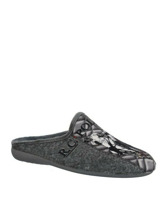 Adam's Shoes Χειμερινές Ανδρικές Παντόφλες Μαύρες 624-23532 - Image 4