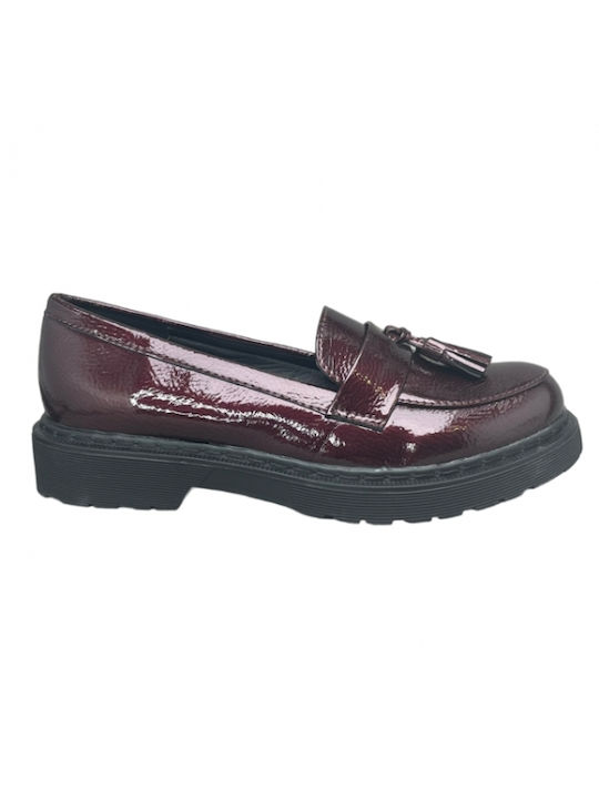 Adam's Shoes 812-22509 Γυναικεία Loafers σε Μπορντό Χρώμα - Image 5