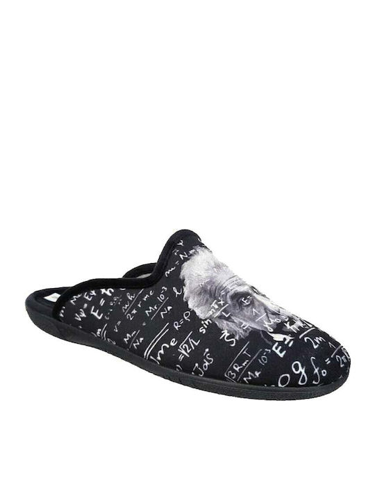 Adam's Shoes Χειμερινές Ανδρικές Παντόφλες Μαύρες 624-23532 - Image 5