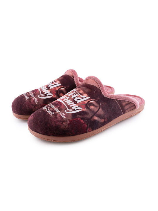 Adam's Shoes Χειμερινές Γυναικείες Παντόφλες σε Ροζ Χρώμα 624-23649-29-1 - Image 2