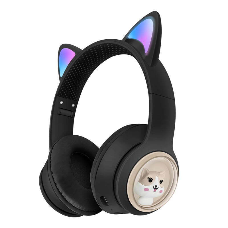 Cat Ear Ασύρματα Bluetooth Over Ear Παιδικά Ακουστικά AKZ01 BLACK