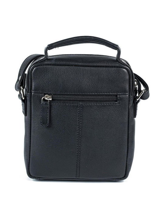 Fetiche Leather Δερμάτινη Ανδρική Τσάντα Ώμου / Χιαστί Μαύρηk.SAK-1788