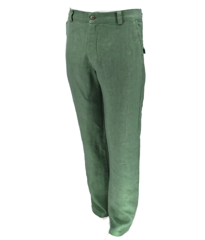 Ανδρικό Linen Pants Haris Cotton 100% col.JADE  K.Pnt-0706 - Image 2