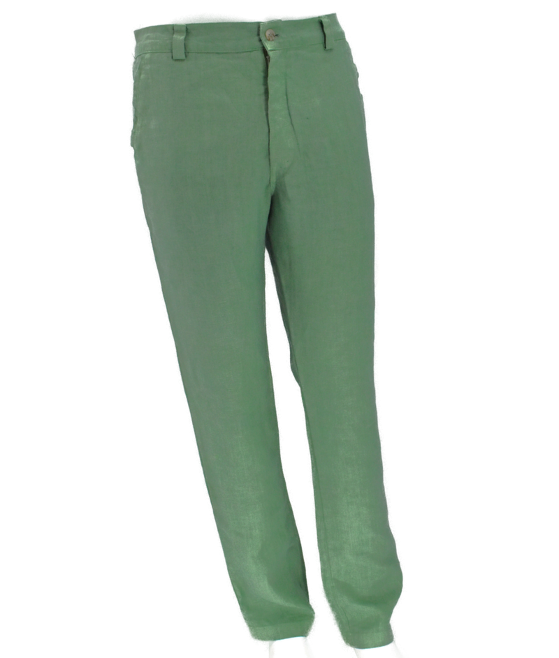 Ανδρικό Linen Pants Haris Cotton 100% col.JADE  K.Pnt-0706 - Image 3