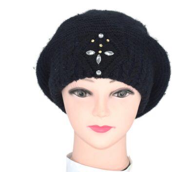 Σκουφάκι Γυναικείο Με Στράς Μαύρο k. Z-CZ-4213 - BLACK