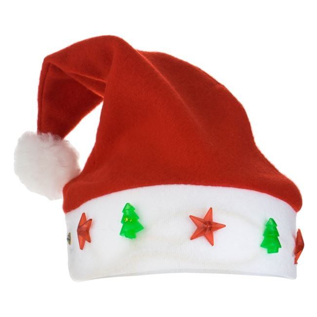 Χριστουγεννιάτικος Σκούφος Άγιου Βασίλη Κόκκινος 29x38εκ. με Φως 1131444