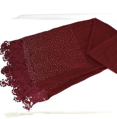 Γυναικείο Κασκόλ Στράς  δαντέλα  K. WJ16210105 BORDO