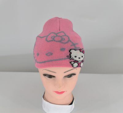 Σκουφάκι παιδικό πλεκτό Hello Kitty  κ. 03235 pink