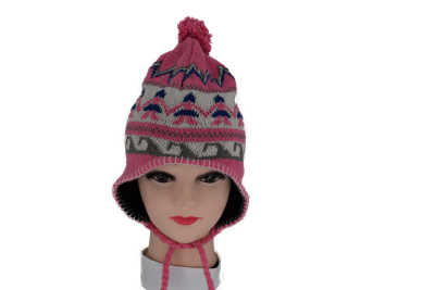 Παιδικός Πλεκτός Σκούφος Με Αυτάκια,  Κ: W015056 pink