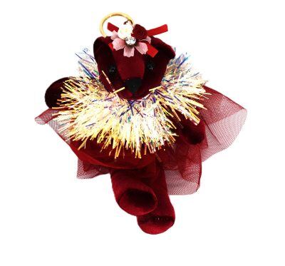 Μπρελόκ Λούτρινο  Αρκουδάκι με Στράς Κ. 482280  red