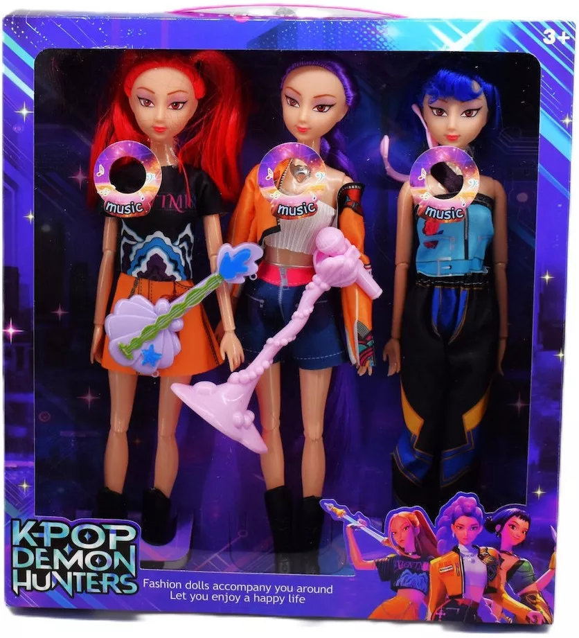 K-Pop Demon Hunters Κούκλες βινυλίου 30CM Rumi Mira Zoey με τραγούδι και φωςK.KP-03