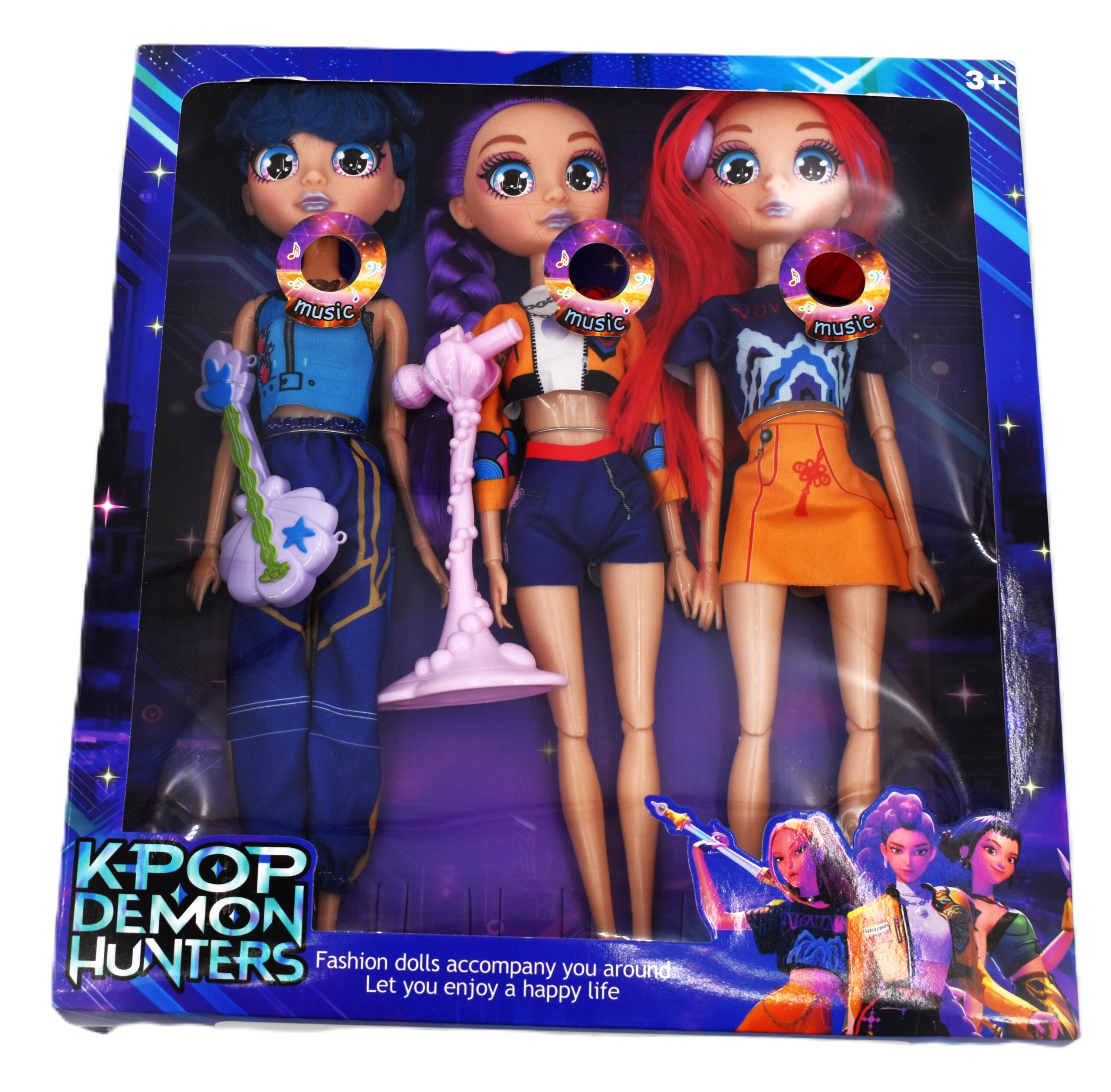 K-Pop Demon Hunters Κούκλες βινυλίου 30CM Rumi Mira Zoey με τραγούδι και φως