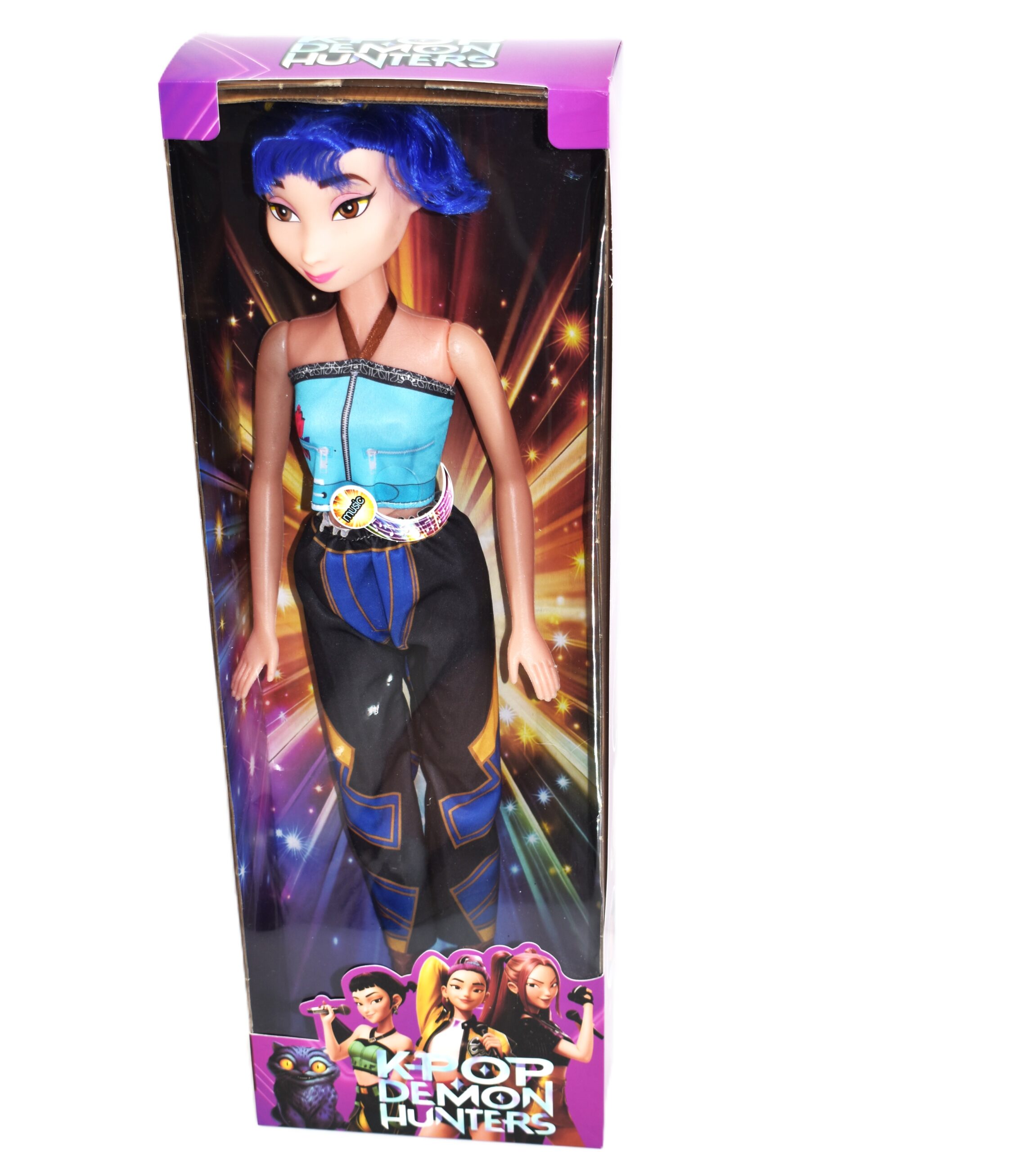 Κούκλα Παιχνίδι Kpop Demon Huntters ΖΟΙ ΜΕ ΜΟΥΣΙΚΗ και τραγούδι 58 CM