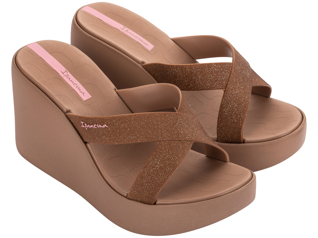 Ipanema Fashion Σαγιονάρες  k.83646-B0699 BROWN/GLITTER/PINK