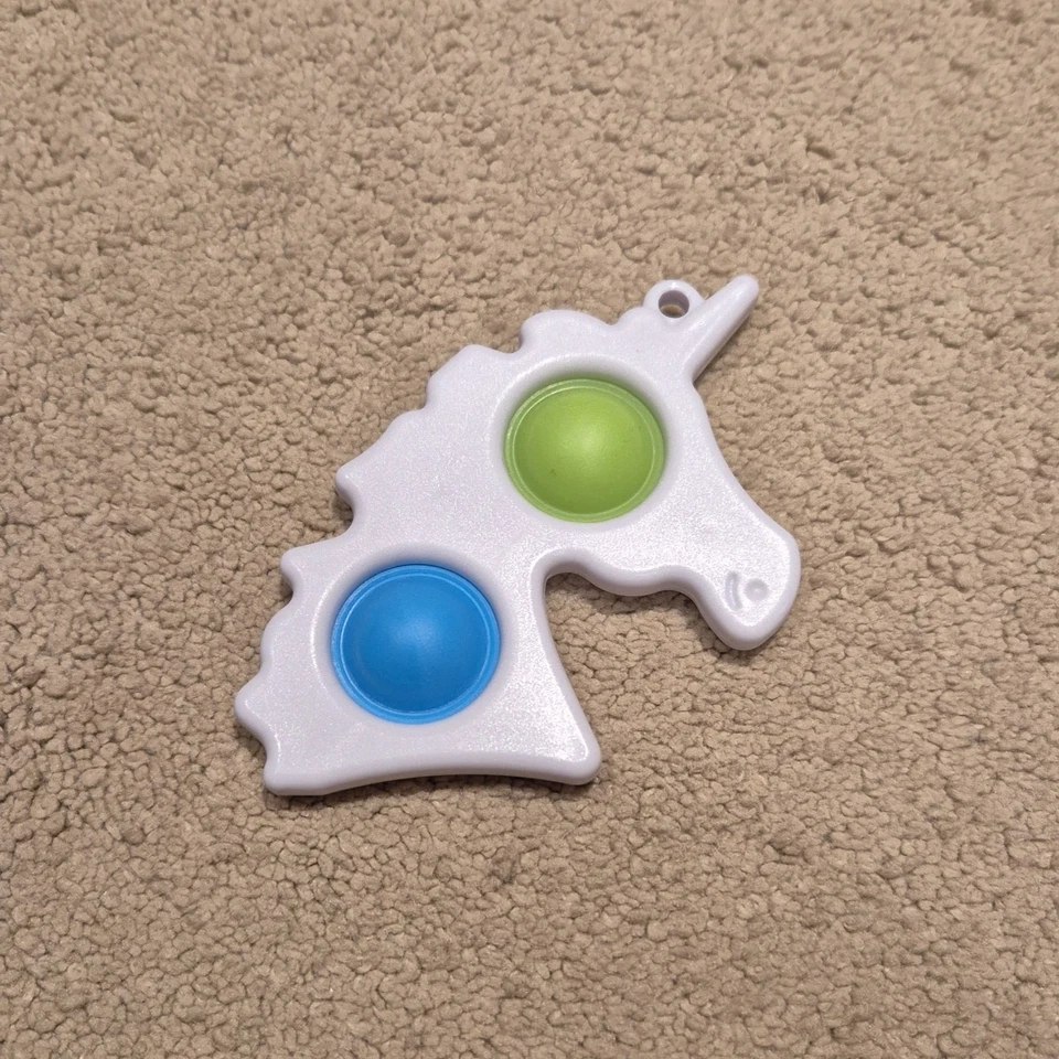 Pop it Fidget Simple Dimple Αγχολυτικό Παιχνίδι Μονόκερος Μπρελόκ Λευκό Κ: 003963 - Image 2